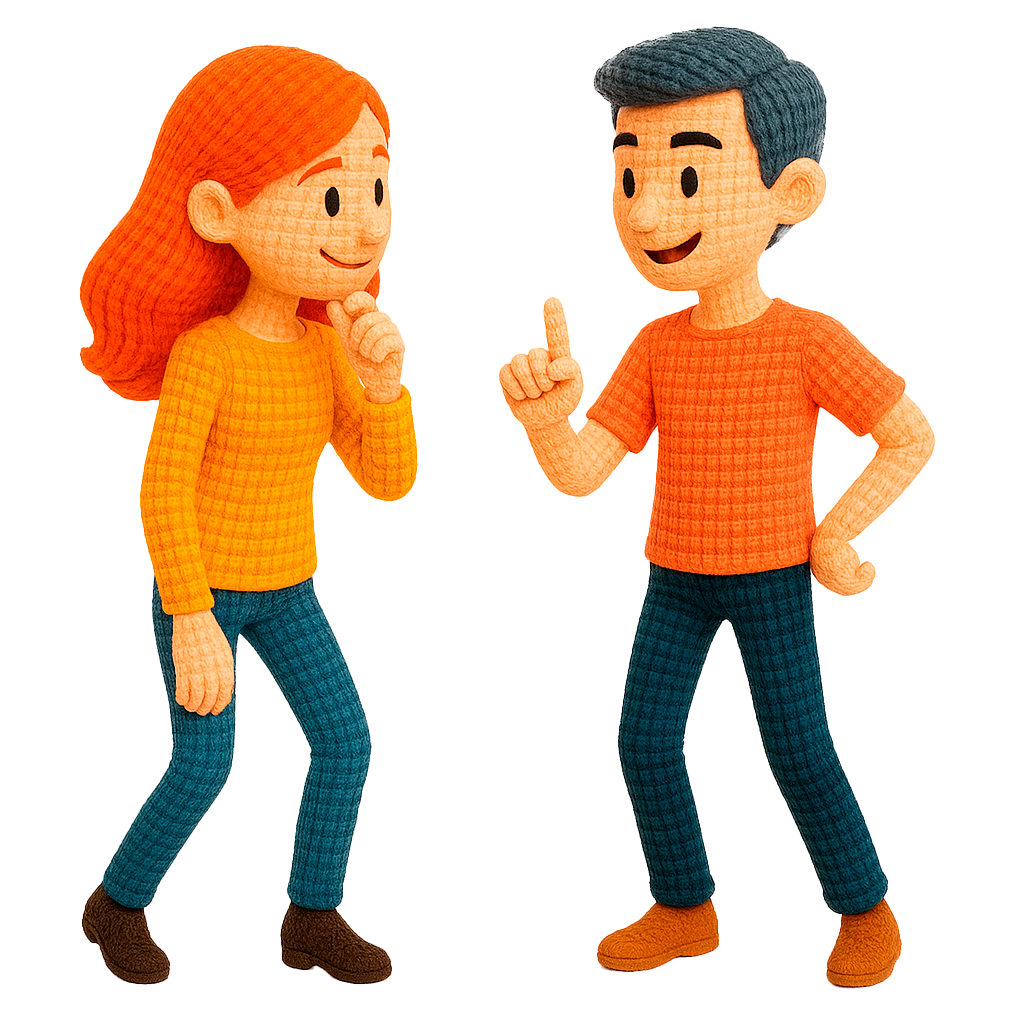 Dos personas practicando Lengua de Señas Mexicana